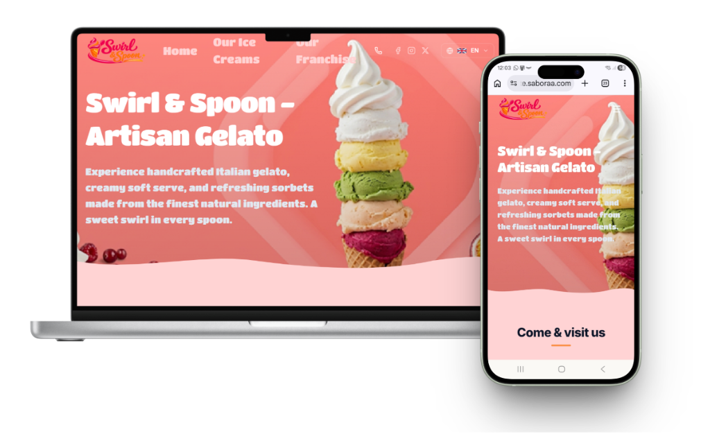 Saboraa Website Builder Device Mockups